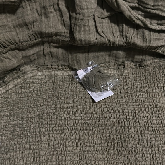 NWT! Anthropologie The Marisol Smocked Mini Dress SOFTENED SAGE Green Large - Picture 9 of 10